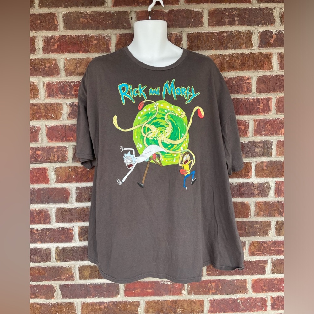 Men’s Rick And Morty Cartoon Animated Graphic Tee T-shirt Size 3X